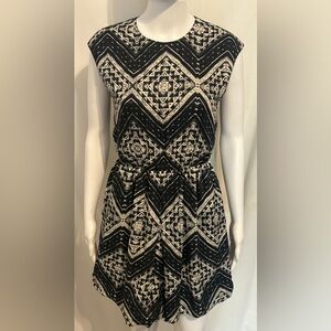 Alice + Olivia Sz 2 Aztec Tribal Geometric Mini Dress Bohemian Festival Summer